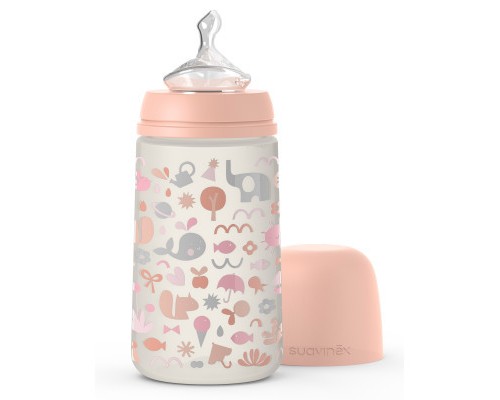 Пляшечка для годування Suavinex Memories Історії малюків 270 мл, соска повільний потік помар (307118)