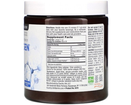 Вітамін Country Life Колаген 1 і 3 Типів + Біотин, Maxi Collagen, 7,5 унцій (210 (CLF-05070) Вітамін Country Life Колаген 1 і 3 Типів + Біотин, Maxi Collagen, 7,5 унцій (210 (CLF-05070)