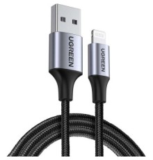 Дата кабель USB 2.0 AM to Lightning 2.0m US199 2.4A Black Ugreen (60158)