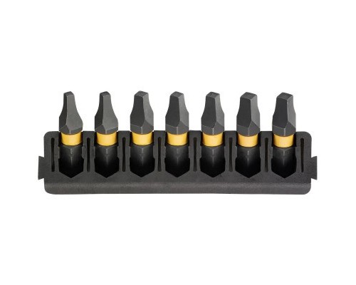 Набір біт DeWALT в касеті для Tough Case, FlexTorq, L 25 мм, SQ1-2 шт, SQ2-3 шт, SQ3-2 шт (DT70815)