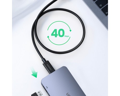Дата кабель USB-C to USB-C 0.8m USB 4.0 THUNDERBOLTUS501 8K40Gbps Black Ugreen (30389)