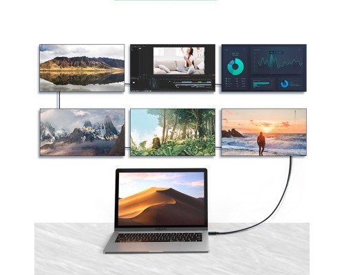 Дата кабель USB-C to USB-C 0.8m USB 4.0 THUNDERBOLTUS501 8K40Gbps Black Ugreen (30389)