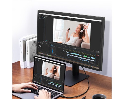 Дата кабель USB-C to USB-C 0.8m USB 4.0 THUNDERBOLTUS501 8K40Gbps Black Ugreen (30389)