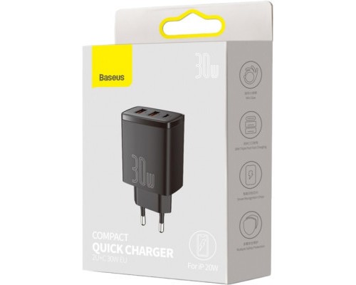 Зарядний пристрій Baseus Compact Quick Charger 2U+C (CCXJ-E01)