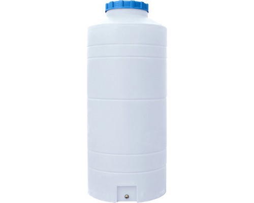 Ємність для води Пласт Бак вертикальна харчова 500 л вузька біла (817)