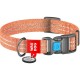 Нашийник для тварин WAUDOG Re-cotton з QR паспортом світловідбивний Ш 20 мм Д 28-40 см помаранчевий (02884)