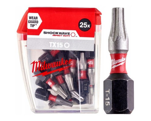 Набір біт Milwaukee SHOCKWAVE, TX15, 25мм, 25шт (4932430873)