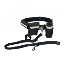 Повідок для собак Trixie Hands Free ремінь 60-120 см/40 мм, повідець 1-1.35 м/25 мм чорний (4011905012759)