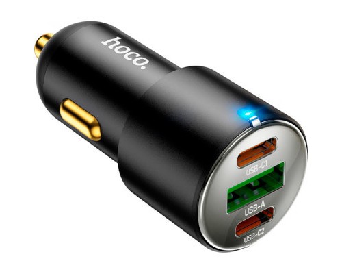 Зарядний пристрій HOCO NZ6 2xType-C, USB-A Black (6931474765185)