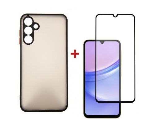 Чохол до мобільного телефона Dengos Kit for Samsung Galaxy A25 5G case + glass (Black) (DG-KM-65)