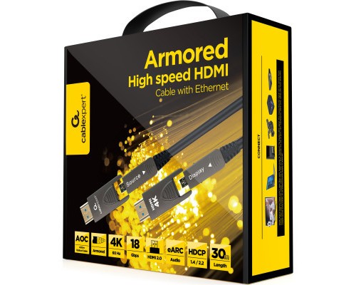 Кабель мультимедійний HDMI to HDMI A/D to A/D 20.0m V.2.0 4K 60Hz Optic (AOC) Cablexpert (CCAP-HDMIDD-AOC-20M) Кабель мультимедійний HDMI to HDMI A/D to A/D 20.0m V.2.0 4K 60Hz Optic (AOC) Cablexpert (CCAP-HDMIDD-AOC-20M)