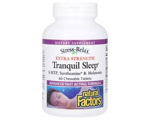 Амінокислота Natural Factors Спокійний сон, Stress-Relax, Tranquil Sleep, Extra Strength, 60 жувальних (NFS-02849) Амінокислота Natural Factors Спокійний сон, Stress-Relax, Tranquil Sleep, Extra Strength, 60 жувальних (NFS-02849)