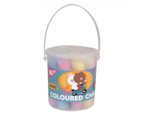 Крейда Yes кольорова Line Friends 12 шт JUMBO в відрі (400508)