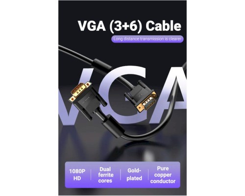 Кабель мультимедійний VGA 15M-15M 3.0m ferrite Vention (DAEBI)