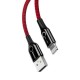 Дата кабель USB 2.0 AM to Lightning C-shaped Light Intelligent power-off Red Baseus (CALCD-09)