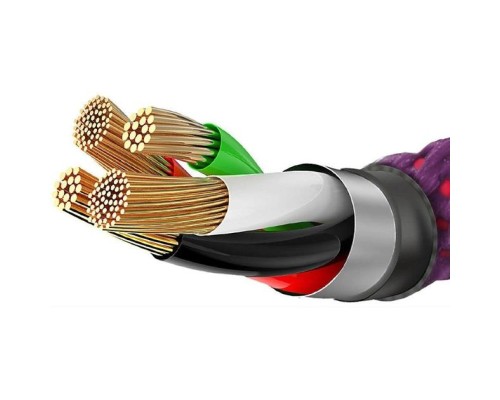 Дата кабель USB 2.0 AM to Lightning C-shaped Light Intelligent power-off Red Baseus (CALCD-09)