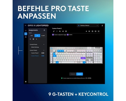 Клавіатура Logitech G915 X Lightspeed Switch-Tactile Wireless/Bluetooth/USB UA White (920-012690)