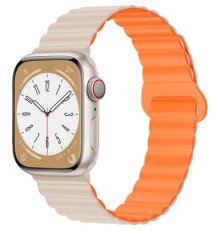 Ремінець до смарт-годинника Drobak Silicone Magnetic Link для Apple Watch All Series Ultra 2 49/45/44/42mm Starlight orange (898931)