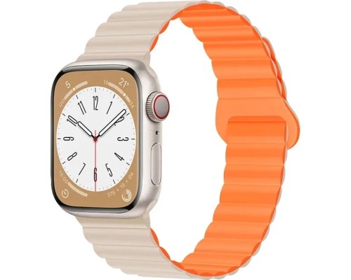 Ремінець до смарт-годинника Drobak Silicone Magnetic Link для Apple Watch All Series Ultra 2 49/45/44/42mm Starlight orange (898931)
