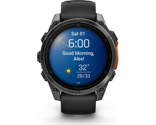 Смарт-годинник Garmin fenix 8 47mm, AMOLED, Glass/SS, SlateGray Steel/Black, BlkBnd, GPS (010-02904-00)
