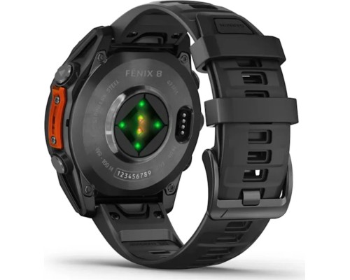 Смарт-годинник Garmin fenix 8 47mm, AMOLED, Glass/SS, SlateGray Steel/Black, BlkBnd, GPS (010-02904-00)