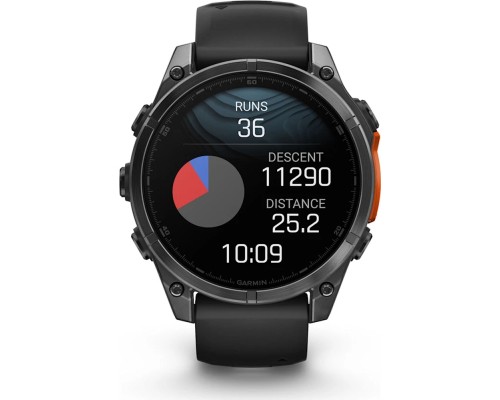 Смарт-годинник Garmin fenix 8 47mm, AMOLED, Glass/SS, SlateGray Steel/Black, BlkBnd, GPS (010-02904-00)