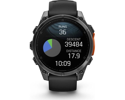 Смарт-годинник Garmin fenix 8 47mm, AMOLED, Glass/SS, SlateGray Steel/Black, BlkBnd, GPS (010-02904-00)