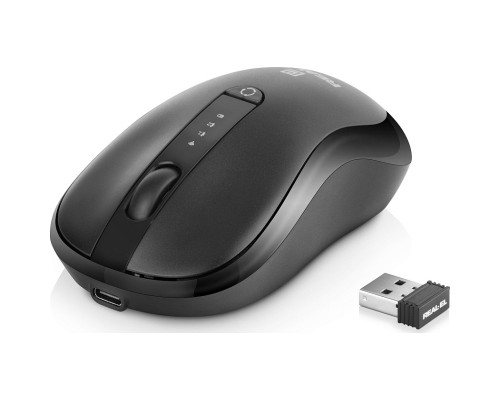 Мишка REAL-EL RM-450W Wireless/Bluetooth Black/Gray (EL123200046)