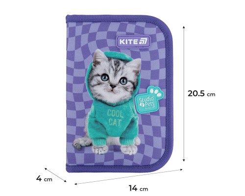 Пенал Kite 622-2 Studio Pets, 1 відділення, 2 відворот (SP25-622-2)