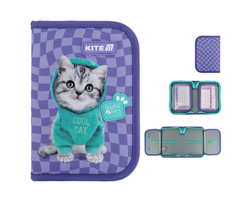 Пенал Kite 622-2 Studio Pets, 1 відділення, 2 відворот (SP25-622-2)
