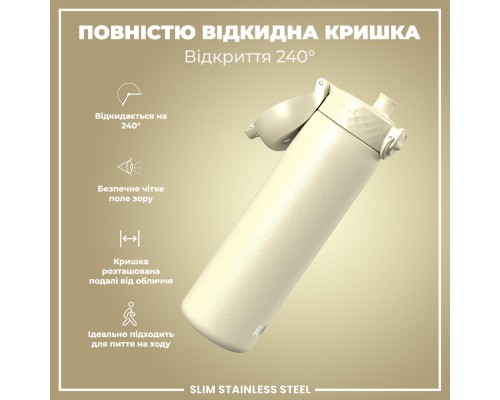 Пляшка для води ION8 OneTouch Stainless Steel 600 мл Creamy White (I8SS600CWHI)