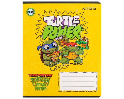 Зошит Kite Ninja Turtles, 12 аркушів, клітинка (NT24-232)