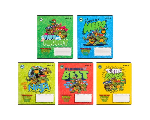 Зошит Kite Ninja Turtles, 12 аркушів, клітинка (NT24-232)