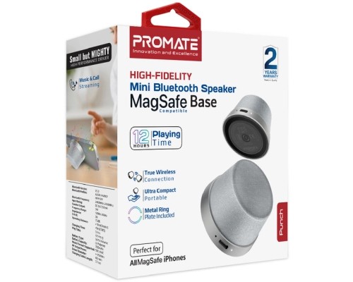 Акустична система Promate Punch 3 Вт Silver (punch.silver)