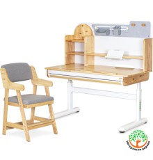 Парта з кріслом Mealux Timberdesk L + крісло Carlo (BD-690 Wood L + KD-050 G)