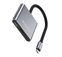 Концентратор ColorWay USB-C 3-in-1 USB 3.0 + HDMI 4K + USB-C PD100W (CW-HUB08)