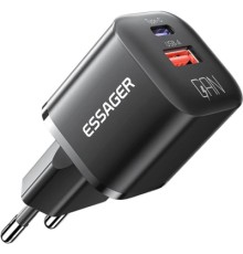 Зарядний пристрій Essager 1xUSB + 1xUSB-C PD20W GaN (ECTAC-HMB01-P)