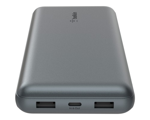 Батарея універсальна Belkin 10000mAh 15W 2xUSB-A, USB-C Gray (BPB011BTGY)