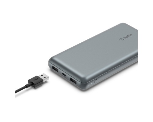 Батарея універсальна Belkin 10000mAh 15W 2xUSB-A, USB-C Gray (BPB011BTGY)