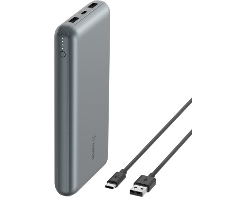 Батарея універсальна Belkin 10000mAh 15W 2xUSB-A, USB-C Gray (BPB011BTGY)