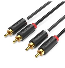 Кабель мультимедійний 2-Male to 2-Male RCA Cable 1.5M Black VENTION (BCMBG)
