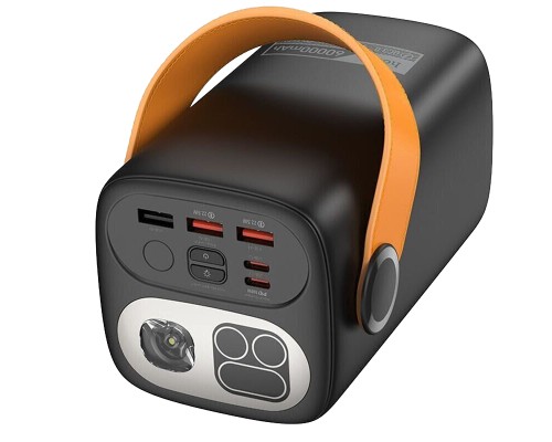 Батарея універсальна HOCO 60000mAh Astrum PD/100W, QC/3.0, LED lamp, Black (DB160 / 714724)