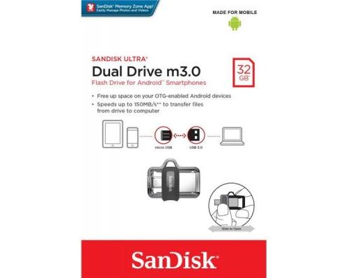 USB флеш накопичувач SanDisk 32GB Ultra Dual Drive M3.0 USB 3.0 (SDDD3-032G-G46) 