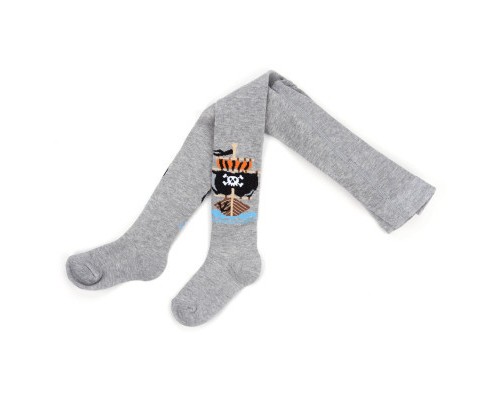 Колготки дитячі BNM з піратським кораблем (M0C0301-1020-122B-gray)