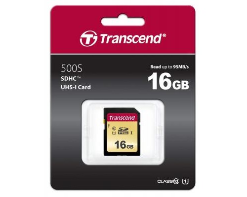 Карта пам'яті Transcend 16GB SDHC class 10 UHS-I U1 (TS16GSDC500S)