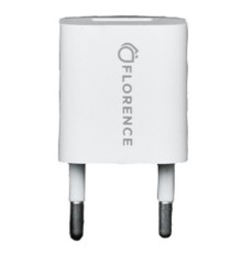 Зарядний пристрій Florence 1USB 1A + microUSB cable white (FL-1000-WM)