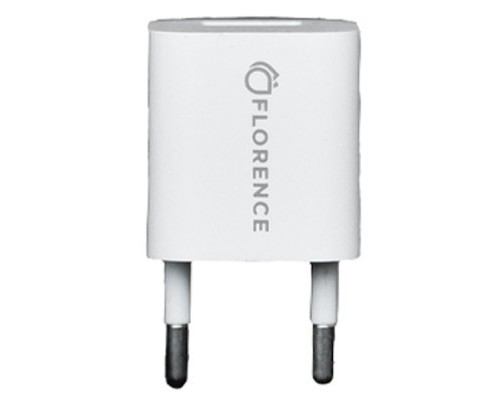 Зарядний пристрій Florence 1USB 1A + microUSB cable white (FL-1000-WM)