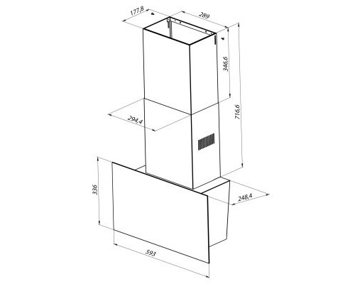 Витяжка кухонна Pyramida V2-60 WH