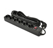 Мережевий фільтр живлення Patron 10 m3*1mm2 (SP-10610) 6 розеток BLACK (EXT-PN-SP-10610)