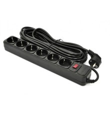 Мережевий фільтр живлення Patron 10 m3*1mm2 (SP-10610) 6 розеток BLACK (EXT-PN-SP-10610)